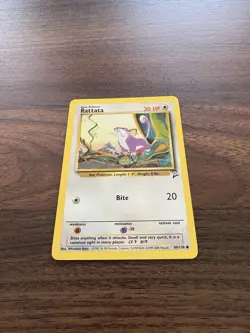 Pokemon BASE SET 2 Card 89/130 Rattata LP - Image 2