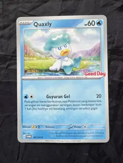 Rare Pokemon Card, Quaxley 147/SV-P Good Day Stamp Promo Indonesian - Image 1