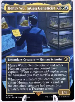 Henry Wu, InGen Geneticist 0012 Universes Beyond Jurassic World REX MTG NM - Image 1