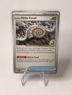 Antique Helix Fossil 153/165 Pokemon 151 Scarlet Violet NM/M - Image 1