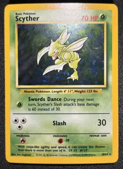 Pokemon - Scyther Holo - Near Mint NM - 1999 Jungle 10/64 ERROR No Set Symbol - Image 1