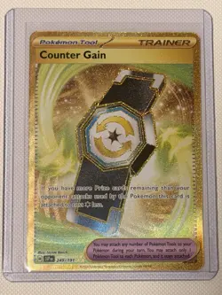 Counter Gain 249/191: Surging Sparks Holo Secret Rare Gold Pokemon - Image 1