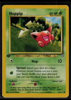 Hoppip 061/111 1st Edition Neo Genesis Vintage WOTC Pokemon TCG LP - Image 1
