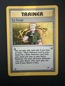 Pokemon TCG Lt. Surge Gym Heroes 17/132 Holo Rare Trainer - Image 1