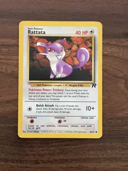 Pokemon WOTC Rattata 66/82 Team Rocket UNLIMITED Common LP - Image 1