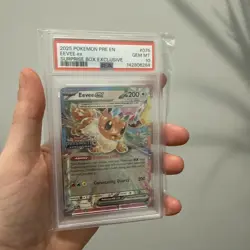 Pokemon Prismatic Evolutions Eevee ex 075/131 Surprise Box Stamped PSA 10 - Image 2