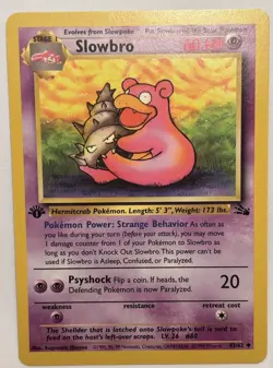 Pokemon Slowbro 43/62 Fossil Unlimited Edition 1st Edition NM MUST SEE - Image 2