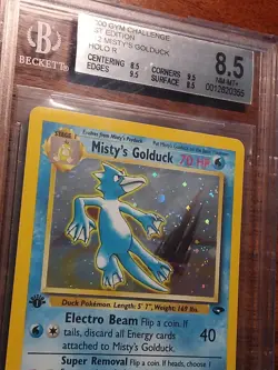 Pokemon Misty's Golduck 1st Edition Holo 2000 Gym Challenge BGS 8.5-9(Swirl) - Image 1