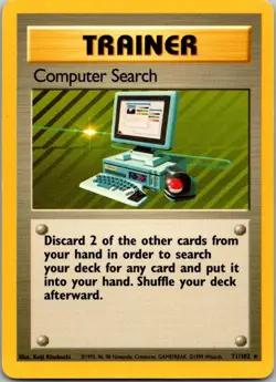 Base Set #071/102 Computer Search Pokemon Moderately Played - Image 1