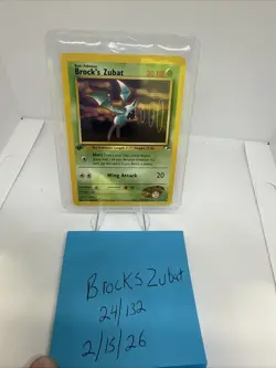 Pokemon TCG Brock's Zubat Gym Heroes Unlimited Regular Card 1st Edition - Image 1
