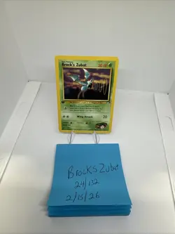 Pokemon TCG Brock's Zubat Gym Heroes Unlimited Regular Card 1st Edition - Image 2