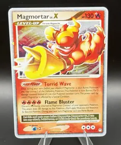 Pokemon Magmortar LV.X Pokemon TCG 123/123 Mysterious Treasures Holo Card HP - Image 1