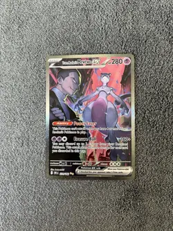 Pokemon Team Rocket's Mewtwo ex 231/182 -Destined Rivals- Full Art Holo SIR EX - Image 4