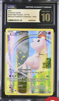 Pokemon CGC 10 Pristine Mew XY110 Mythical Coll. Black Star Promo Low Pop 1 Of 2 - Image 1