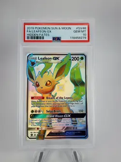 PSA 10 Pokemon 2019 Sun And Moon Hidden Fates Leafeon GX SV46 - Image 1