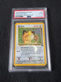 2000 Pokemon Black Star Promo Meowth Holo PSA 2 - Image 1