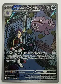 Pokemon TCG Team Rocket's Weezing #199/182 Illustration Rare SV: Destined Rivals - Image 1