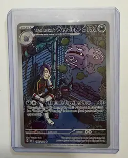 Pokemon TCG Team Rocket's Weezing #199/182 Illustration Rare SV: Destined Rivals - Image 2