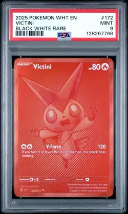 2025 POKEMON WHT EN-WHITE FLARE #172 VICTINI BLACK WHITE RARE - Image 1