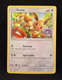 EEVEE HP 60 CURIOSITY SPIN TACKLE 48/ 68 HOLO FOIL POKEMON TRADING CARD - Image 3