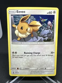 Pokemon TCG Eevee SM235 Sun & Moon Black Star Promos Cosmos Holo NM Card - Image 2