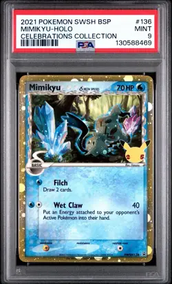 2021 POKEMON SWSH CELEBRATIONS MIMIKYU HOLO PSA 9 #136 - Image 1