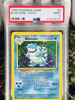 1999 Pokemon Base Set Blastoise Unlimited #2/102 Holo PSA 9 MINT English WOTC - Image 1