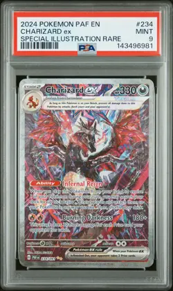 2024 POKEMON PAF EN-PALDEAN FATES SPECIAL ILLUSTRATION RARE CHARIZARD EX PSA 9 - Image 1