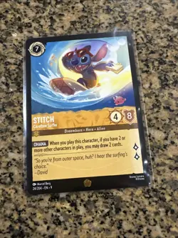 STITCH- Carefree Surfer Legendary #24/204 EN 9 Disney Lorcana FABLED - Non-Foil - Image 2