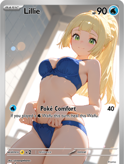 LoveangelGames-Season 2- Custom Card- Waifu Universe- Lillie Poke Comfort - Image 1