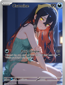 LoveangelGames-Season 2- Custom Card- Waifu Universe-Carmine- Poke Glimpse - Image 1