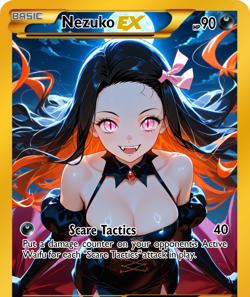 LoveangelGames-Season 2- Custom Card- Waifu Universe- Nezuko Scary Nights - Image 1