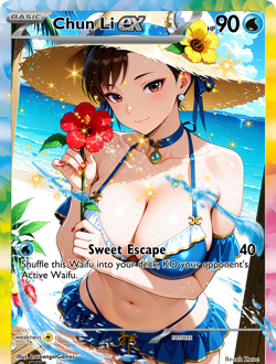 LoveangelGames-Season 2- Custom Card- Waifu Universe-Chun Li Sweet Escape - Image 1