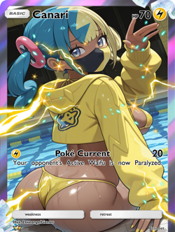 LoveangelGames-Season 4- Custom Card- Waifu Universe-Canari-Poke Current - Image 1