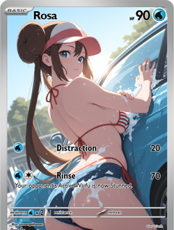 LoveangelGames-Season 2- Custom Card- Waifu Universe-Rosa Carwash - Image 1