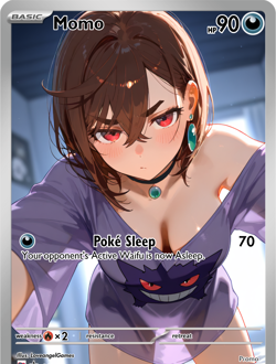 LoveangelGames-Season 2- Custom Card- Waifu Universe-Momo Poke Sleep - Image 1