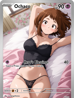 LoveangelGames-Season 2- Custom Card- Ochaco Hero's Blessings - Image 1