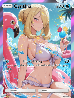 LoveangelGames-Season 4- Custom Card- Waifu Universe-Cynthia-Float Party - Image 1