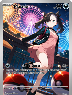 LoveangelGames-Season 2- Custom Card- Waifu Universe- Marnie Poke Quest - Image 1