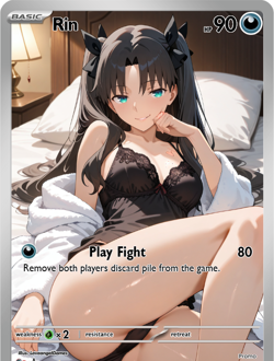 LoveangelGames-Season 2- Custom Card- Waifu Universe-Rin Playfight - Image 1