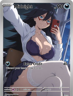 LoveangelGames-Season 2- Custom Card- Waifu Universe-Midnight -Extra Credit - Image 1