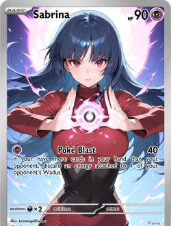 LoveangelGames-Season 2- Custom Card- Waifu Universe-Sabrina Poke Blast - Image 1