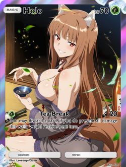 LoveangelGames-Season 4- Custom Card- Waifu Universe-Holo-Tea Break - Image 1