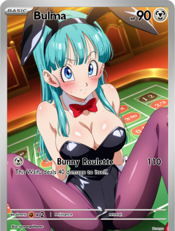LoveangelGames-Season 2- Custom Card- Waifu Universe-Bulma Bunny Roulette - Image 1