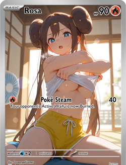 LoveangelGames-Season 2- Custom Card- Waifu Universe-Rosa Poke Steam - Image 1