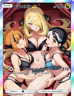 LoveangelGames-Season 2- Custom Card- Waifu Universe-Cynthia Harem (Promo) - Image 1