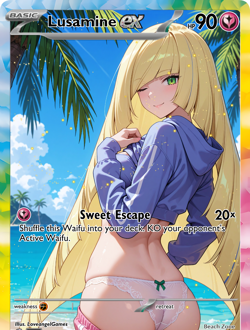 LoveangelGames-Season 2- Custom Card- Waifu Universe-Lusamine Sweet Escape - Image 1