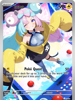 LoveangelGames-Season 2- Custom Card- Waifu Universe- Iono Poke Quest - Image 1