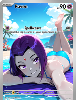 LoveangelGames-Season 2- Custom Card- Waifu Universe-Raven-Spellweave - Image 1