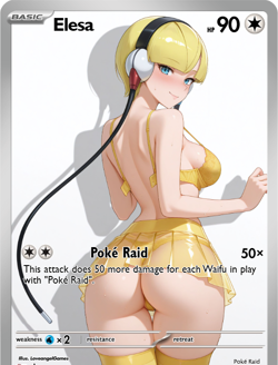 LoveangelGames-Season 2- Custom Card- Waifu Universe-Elesa Poke Raid - Image 1